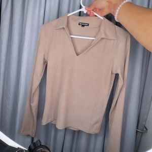 Tan cropped shirt!